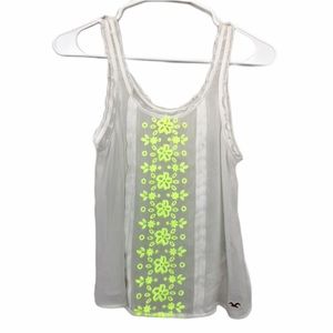 Hollister Women’s White w/Yellow Flower Embroidery